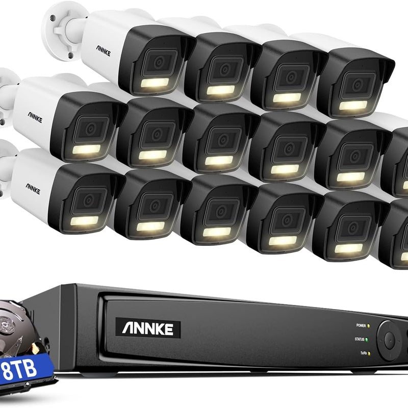 16-Camera 4K AI PoE CCTV System — 8TB