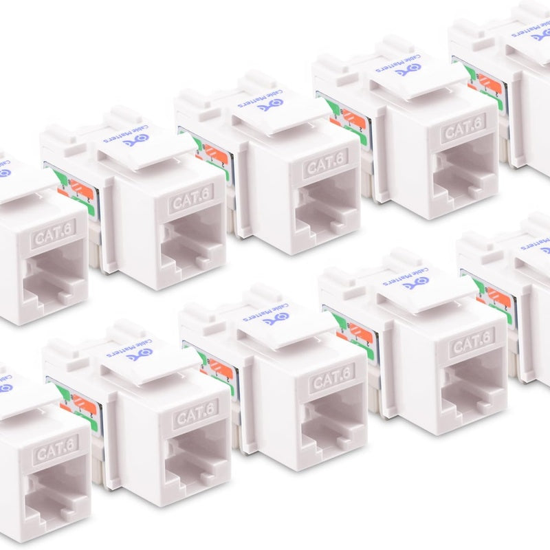 Cat6 RJ45 Keystone Jack — Pack of 10