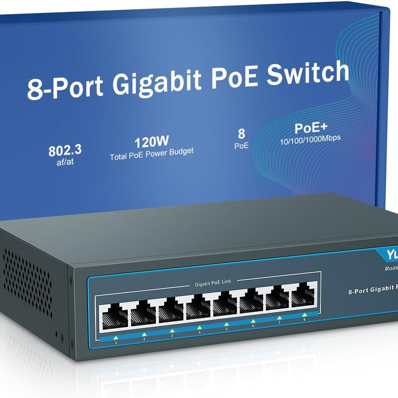PoE Switch — 8-Port 120W Unmanaged