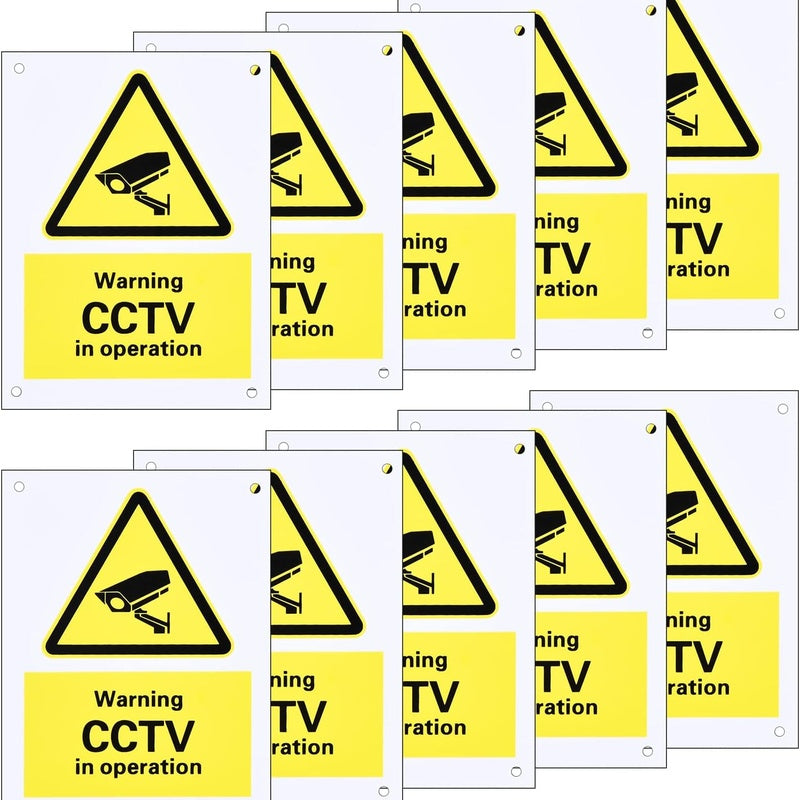 Weatherproof CCTV Sign Pack — 10 Signs